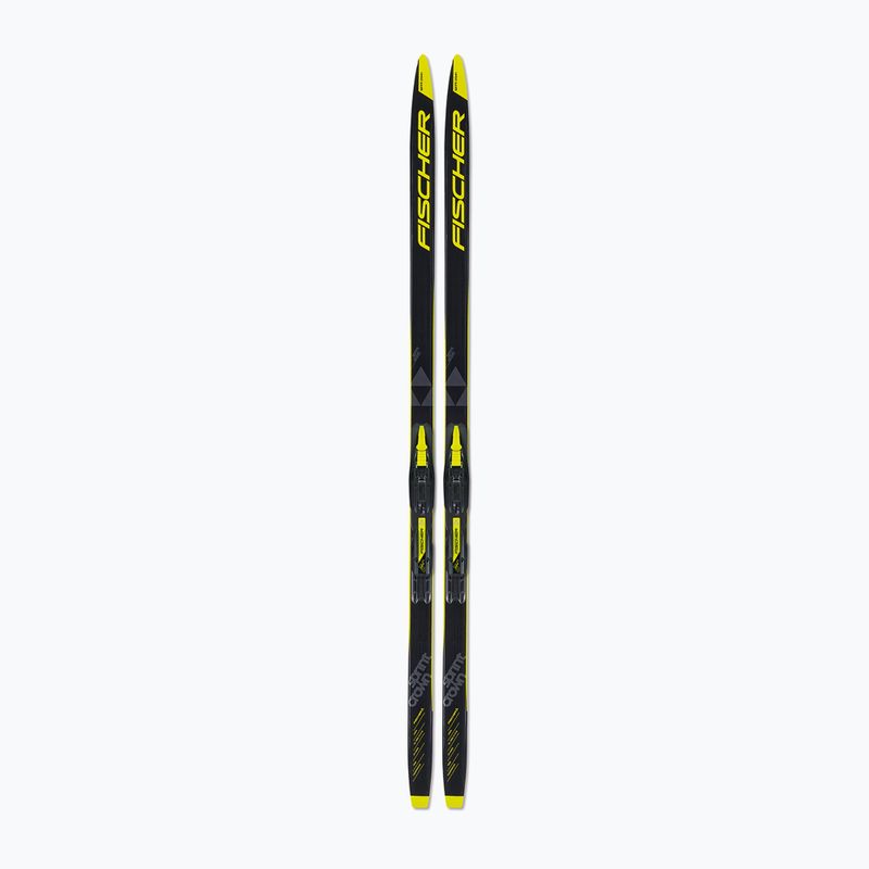 Langlaufski Kinder Fischer Sprint Crown + Tour Step-In schwarz-gelb NP6319V 10