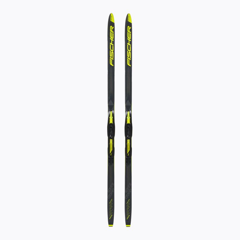 Langlaufski Kinder Fischer Sprint Crown + Tour Step-In schwarz-gelb NP6319V