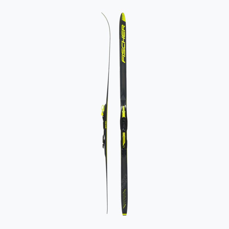 Langlaufski Kinder Fischer Sprint Crown + Tour Step-In schwarz-gelb NP6319V 2