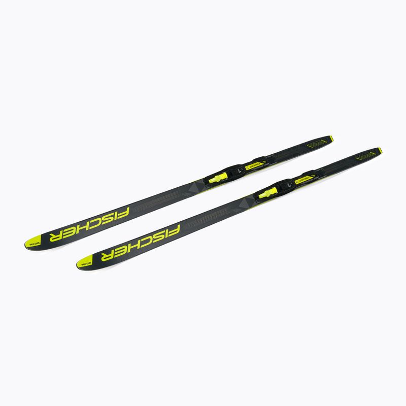 Langlaufski Kinder Fischer Sprint Crown + Tour Step-In schwarz-gelb NP6319V 4