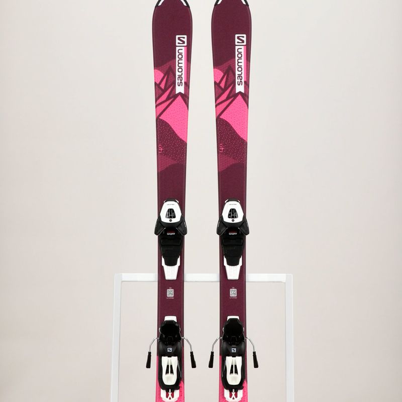 Kinder-Abfahrtsski Salomon Lux Jr M + L6 bordeau/pink 11
