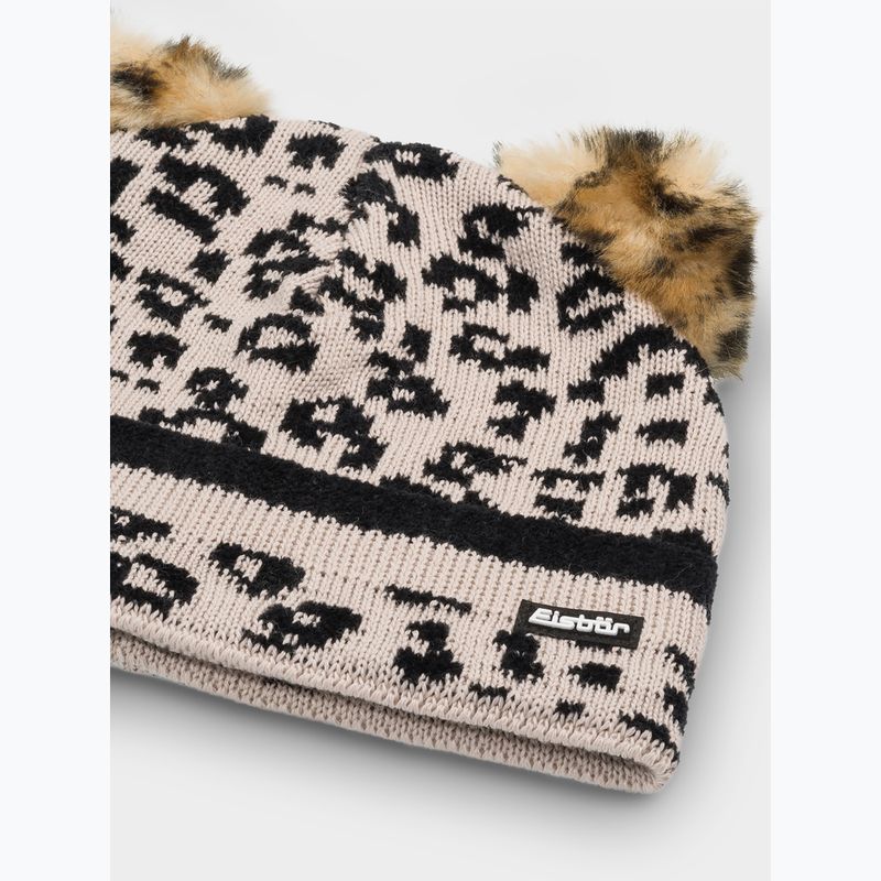 Kinder-Wintermütze Eisbar Stephie beige/leopard print 2
