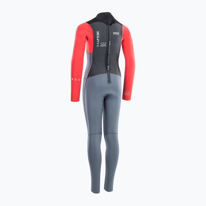 Kinder Schwimm-Neoprenanzug ION Capture 5/4 Back Zip steel blue/red 2