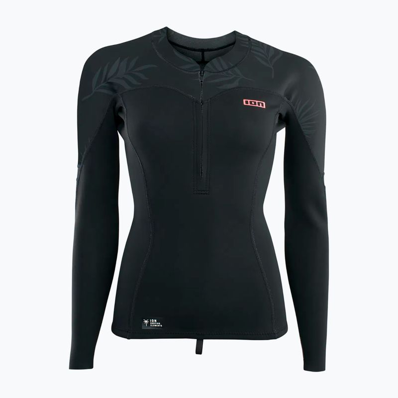 Damen-Langarm-Schwimmshirt ION Neo Zip Top 1.5 schwarz