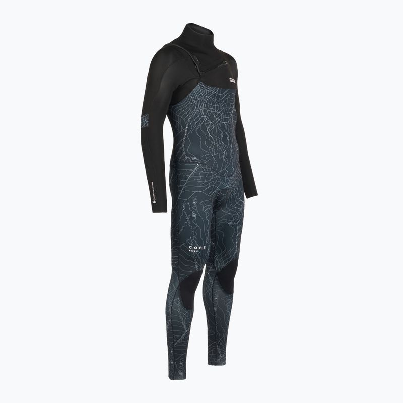 Men's ION Seek Core 3/2 mm Front Zip verzerrt schwarzer Neoprenanzug