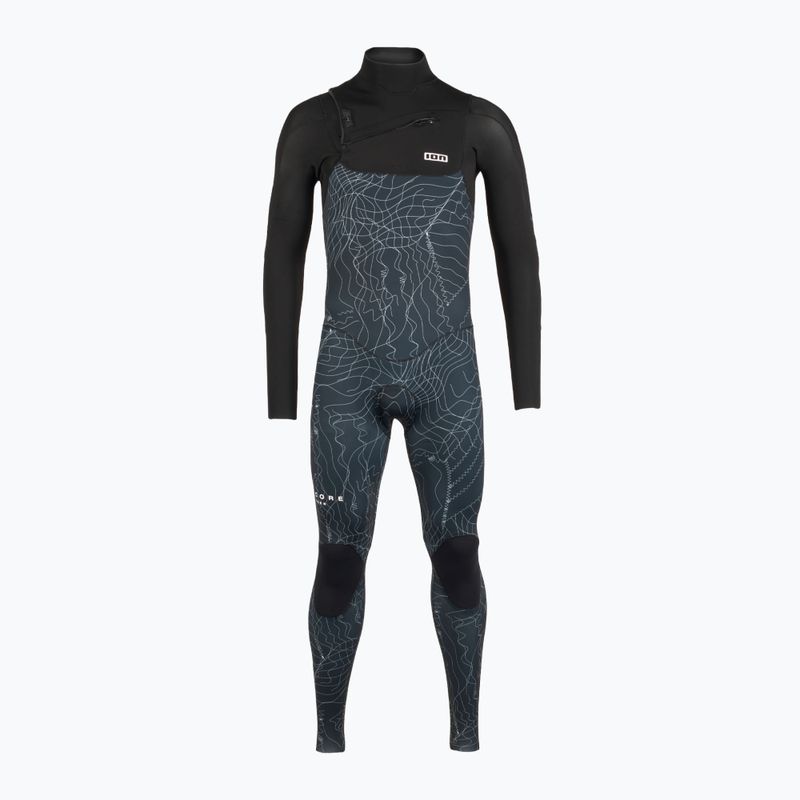 Men's ION Seek Core 3/2 mm Front Zip verzerrt schwarzer Neoprenanzug 2