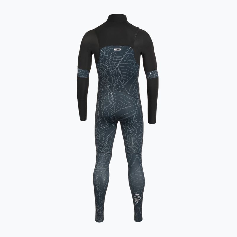 Men's ION Seek Core 3/2 mm Front Zip verzerrt schwarzer Neoprenanzug 3