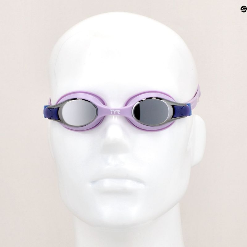 TYR Schwimmbrille für Kinder Swimple Metallisiert silvger/violett 7