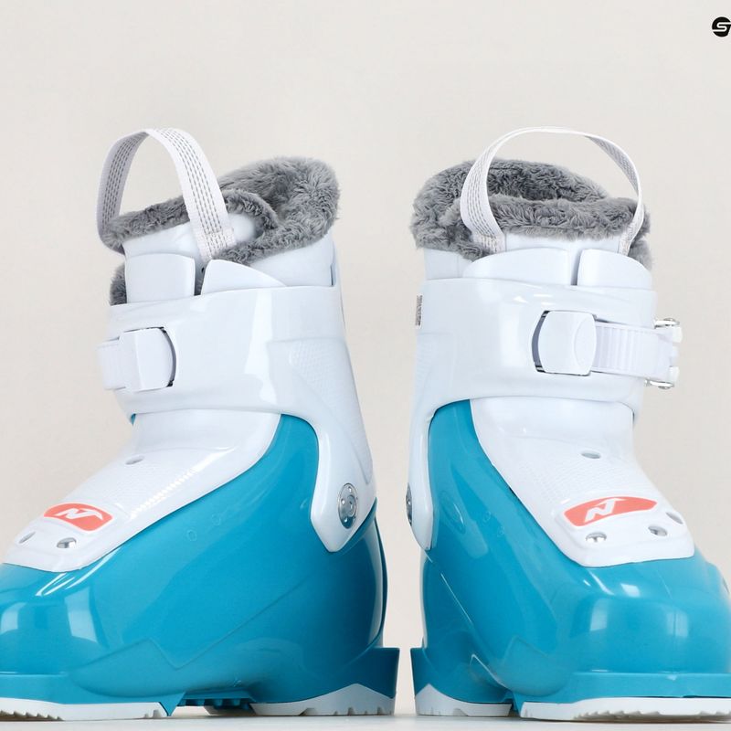 Nordica Speedmachine J1 Kinder Skischuhe hellblau/weiß/rosa 9
