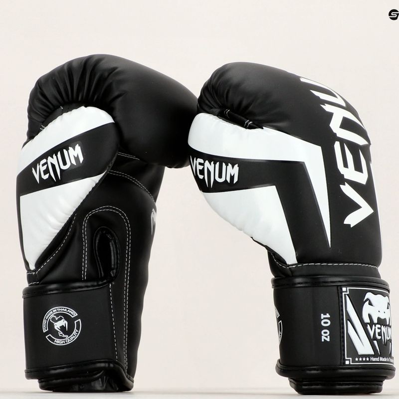 Venum Elite Boxhandschuhe schwarz und weiß 0984 9