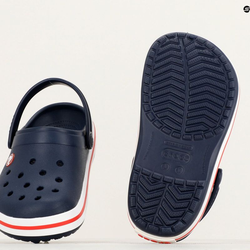 Crocs Crocband Clog Pantoletten für Kinder navy/rot 11