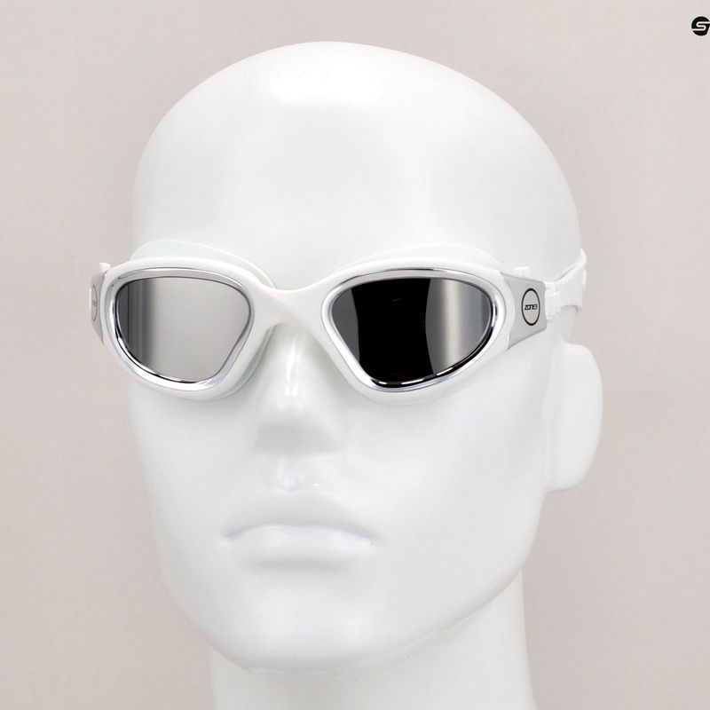 ZONE3 Vapour weiß/silberne Schwimmbrille 12