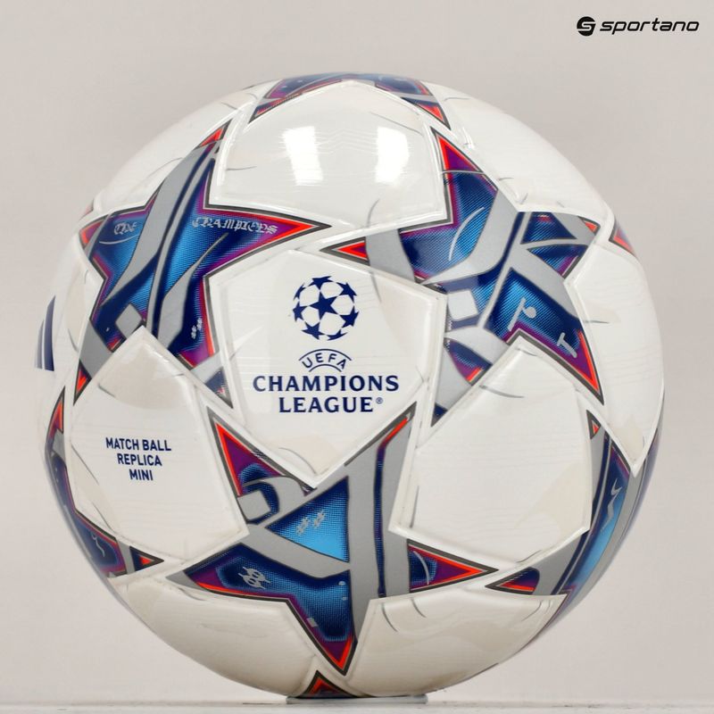 adidas UCL Mini 23/24 weiß/silbermetallic/helles cyan Größe 1 Fußball 5