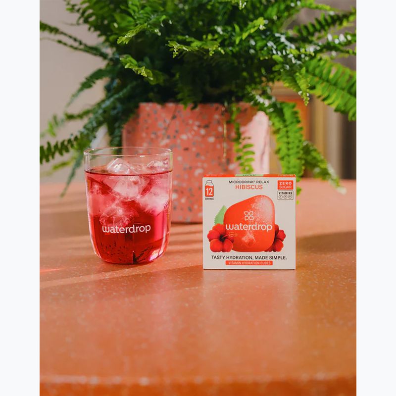Isotonisches Getränk waterdrop Microdrink Relax 12 Würfel hibiscus acerola 3