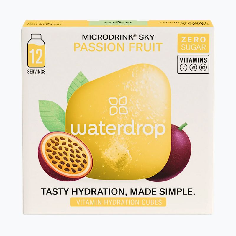 Isotonisches Getränk waterdrop Microdrink Sky 12 Würfel pineberry passion fruit