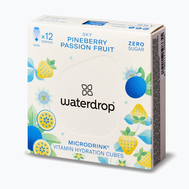 Isotonisches Getränk waterdrop Microdrink Sky 12 Würfel pineberry passion fruit 3