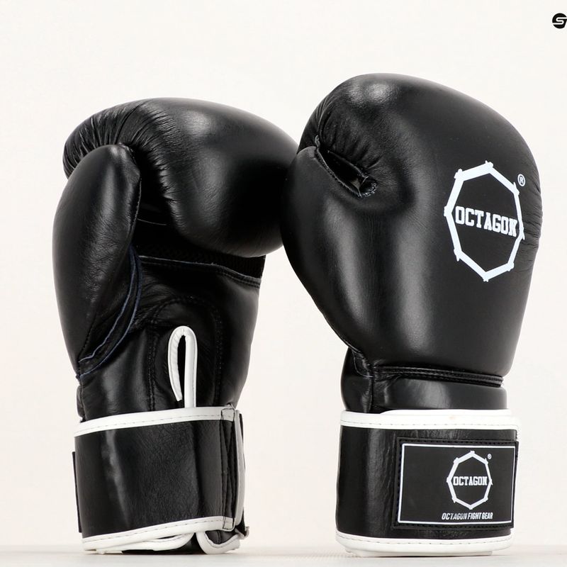 Octagon Agat schwarz/weiße Boxhandschuhe 10
