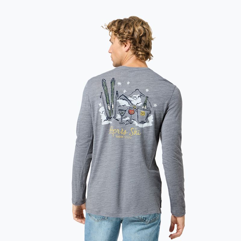 Longsleeve Herren super.natural Apres Ski cashmere grey melange/various 3