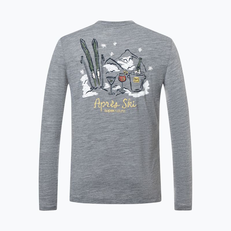 Longsleeve Herren super.natural Apres Ski cashmere grey melange/various 6
