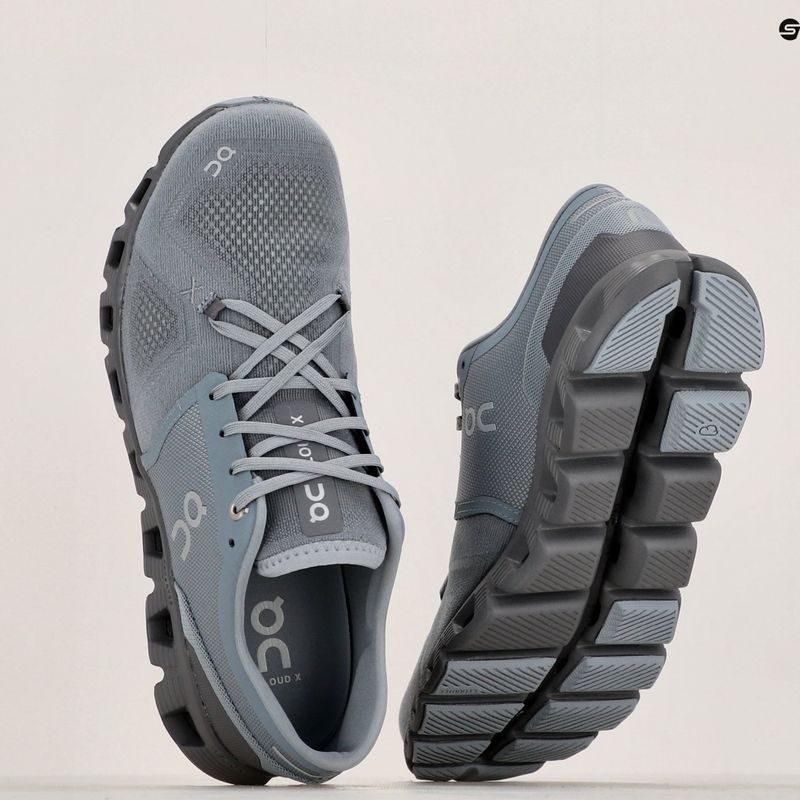 Herren On Cloud X 3 mist/rock Laufschuhe 11