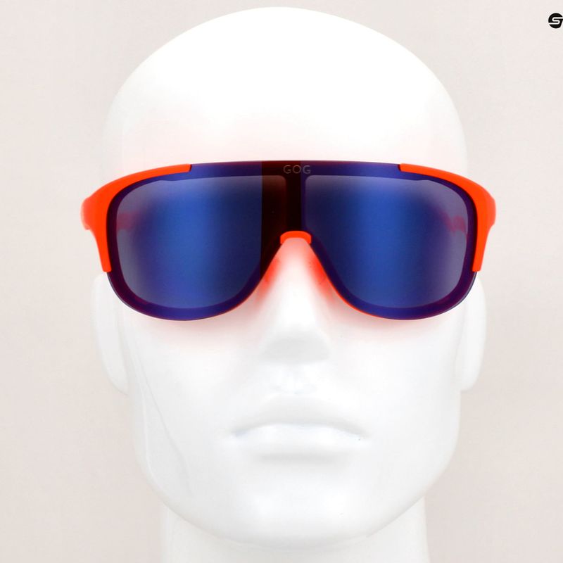 GOG Medusa matt neon orange/blaue Spiegel-Sonnenbrille 10