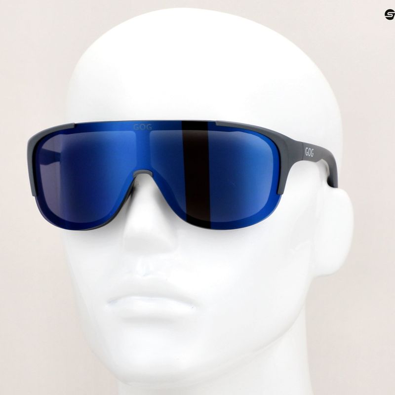 GOG Medusa matt grau/schwarz/blaue Spiegel-Sonnenbrille 10