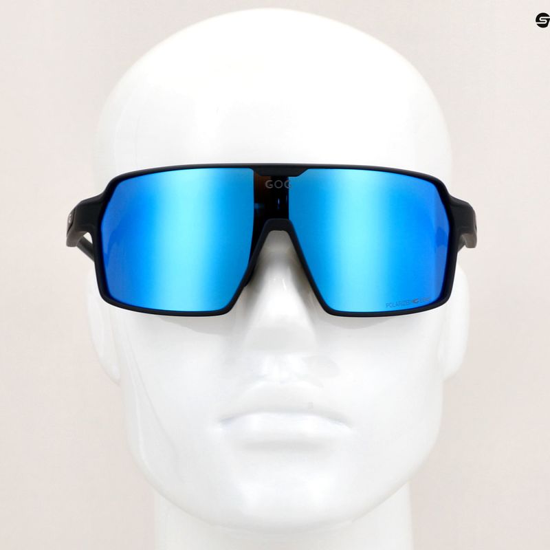 GOG Kronos mattschwarze/polychromatische weiß-blaue Sonnenbrille 10