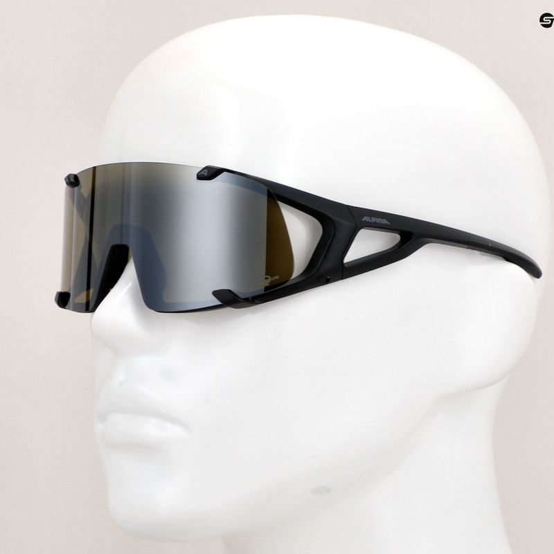 Alpina Hawkeye Q-Lite schwarz matt/silber verspiegelt Sonnenbrille 8