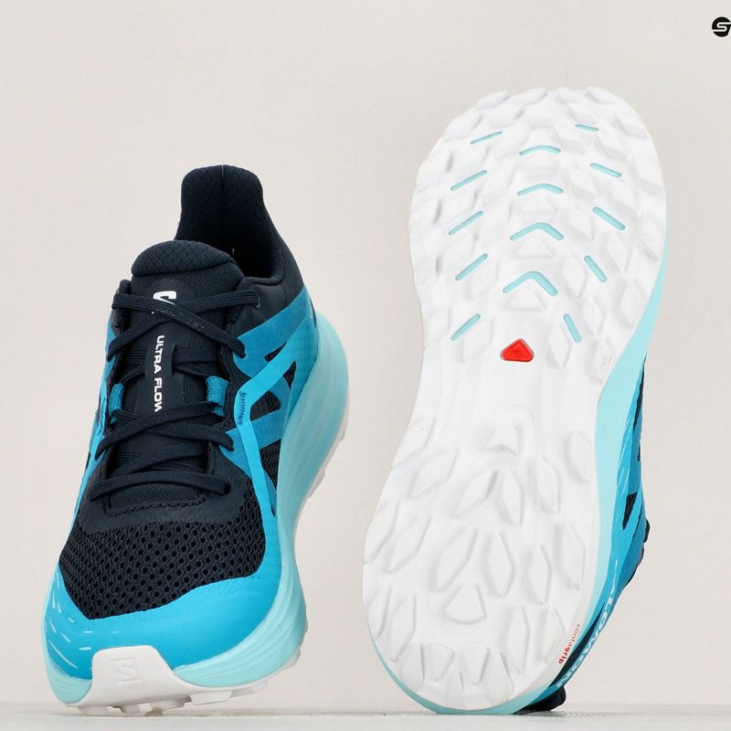 Salomon Ultra Flow Damen Laufschuhe carbon/peacock blau/weiß 16