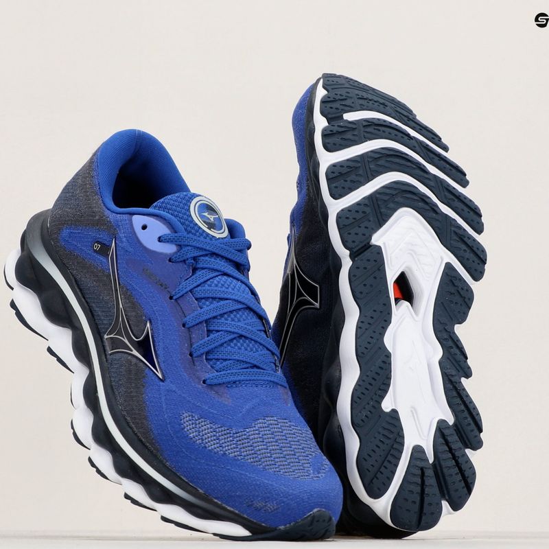 Herren Laufschuhe Mizuno Wave Sky 7 surf the web/silver/dress blues 9