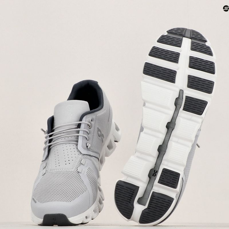 Herren On Running Cloud 5 glacier/weiß Laufschuhe 9