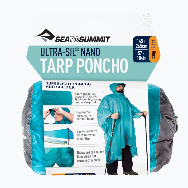 Sea to Summit Ultra-Sil Nano Tarp regen Poncho blau APONCHO15DBL 5