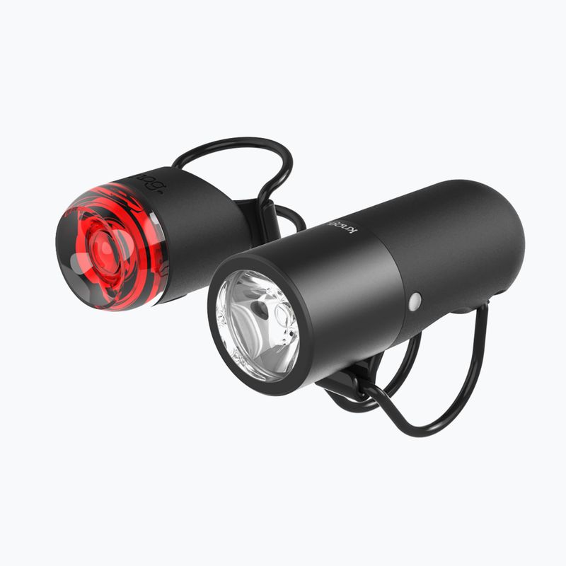Satz Fahrradlampen Knog Plugger Twinpack Schwarz 2