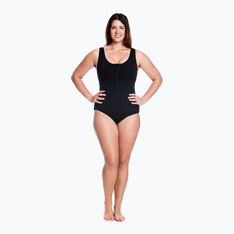 Damen-Badeanzug Funkita Zip Front One Piece noch schwarz 3