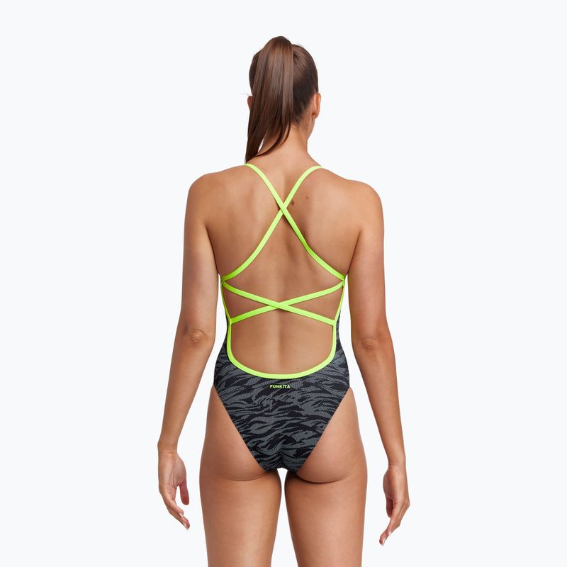 Funkita Strapped In One Piece Damen Badeanzug Grau FS38L7141608 6