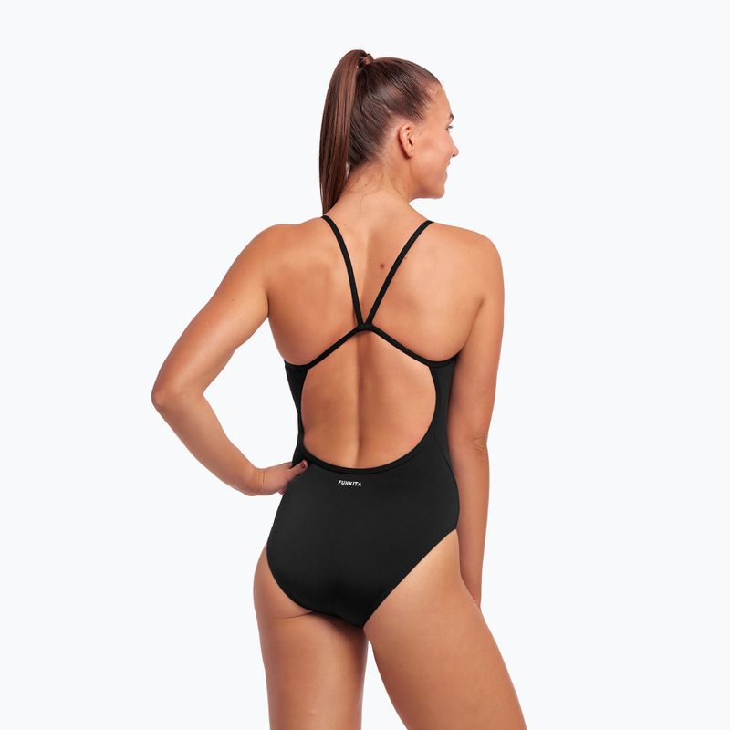 Damen Funkita Single Strap One Piece Badeanzug Still Schwarz 4