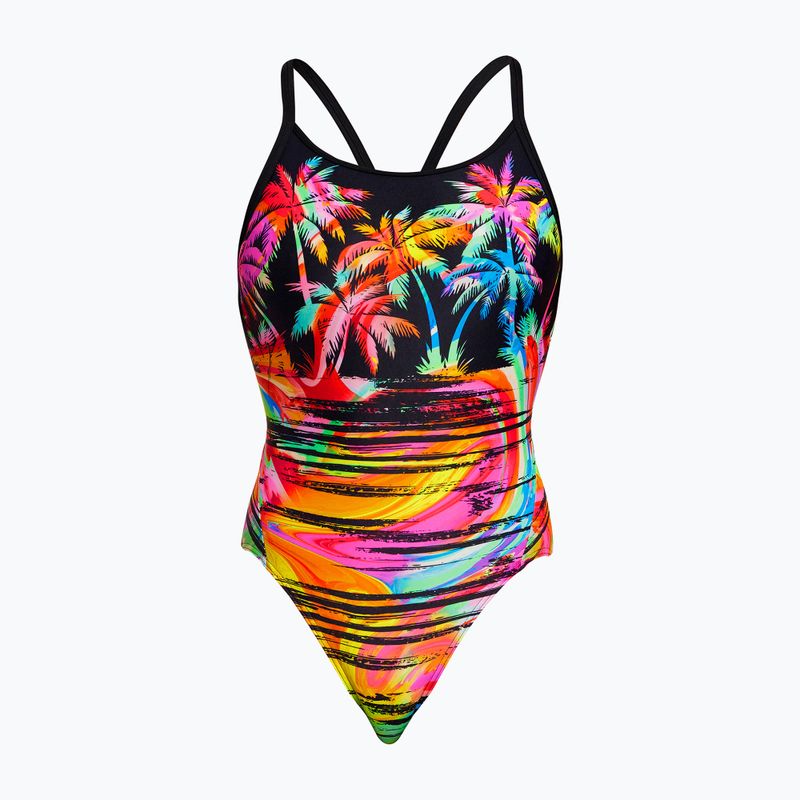 Damen einteiliger Badeanzug Funkita Diamond Back One Piece Sonnenuntergang Stadt 4