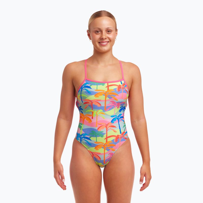 Funkita Strapped In One Piece Damen-Badeanzug poka palm 5