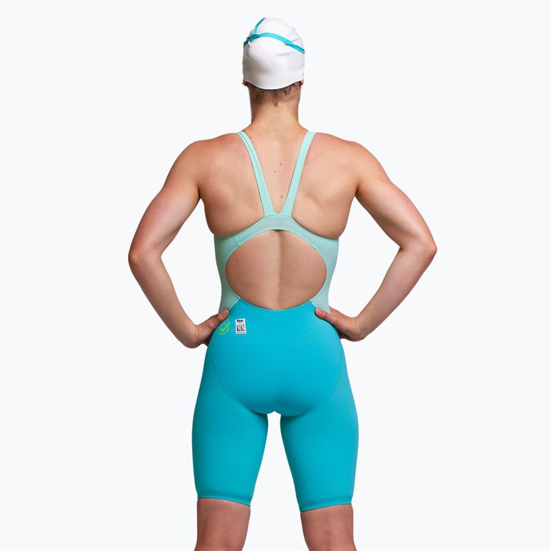 Frauen einteiliger Badeanzug Funkita Apex Viper Knieschale mint Maschine 2