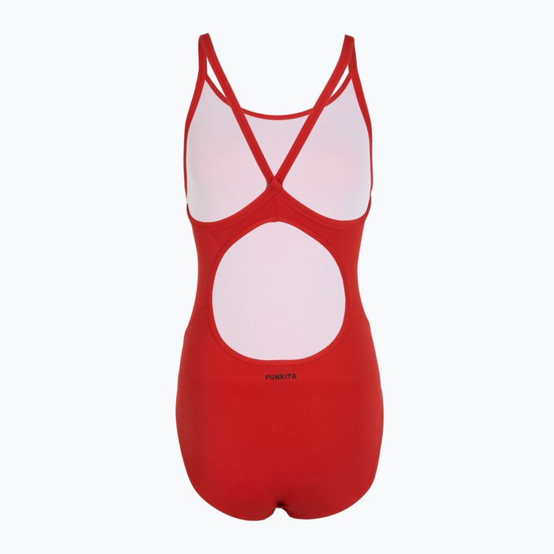 Women's Funkita Diamond Back One Piece Badeanzug Still Rot 2