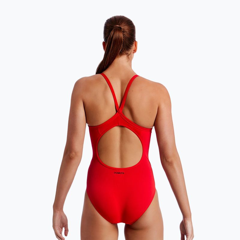 Women's Funkita Diamond Back One Piece Badeanzug Still Rot 2