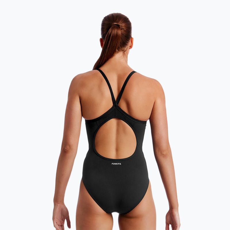 Women's Funkita Diamond Back One Piece Badeanzug Still Schwarz 2