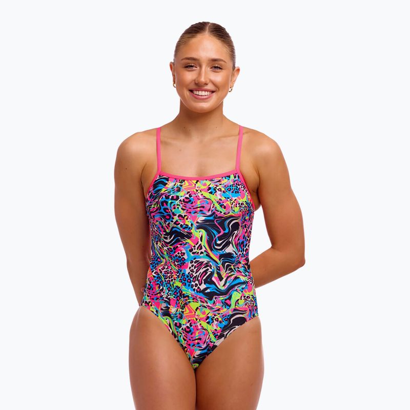 Damen-Badeanzug Funkita Single Strap One Piece lolly leopard