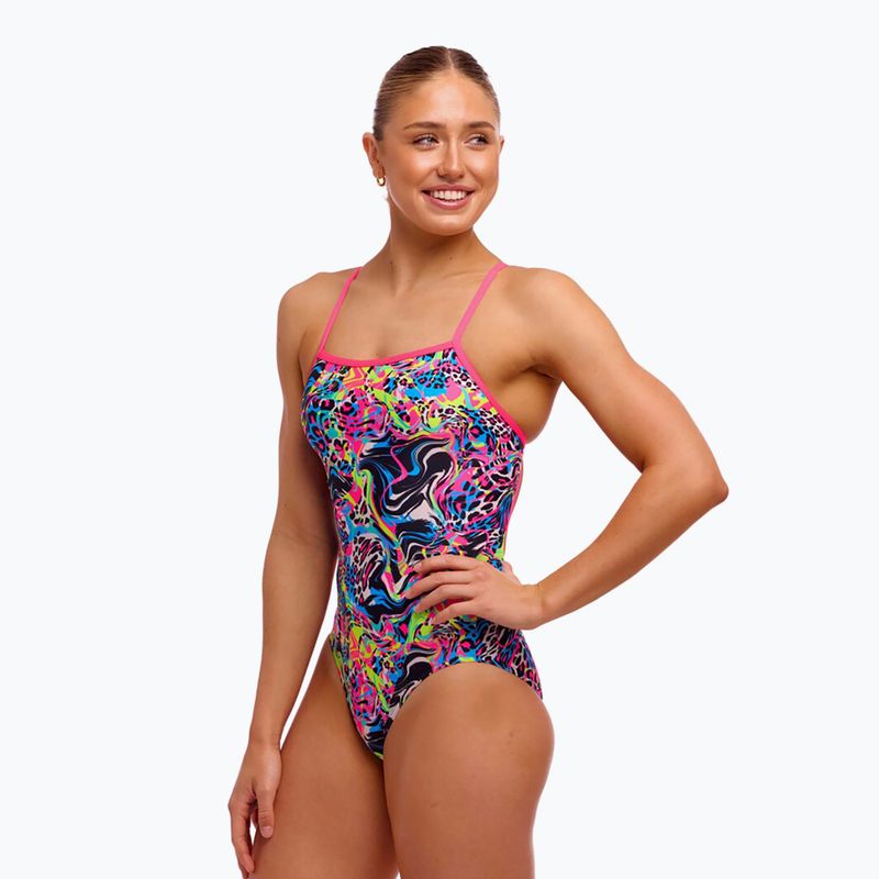 Damen-Badeanzug Funkita Single Strap One Piece lolly leopard 3