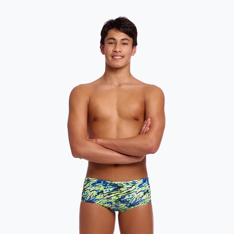 Kinder-Schwimmboxer Funky Trunks Sidewinder Trunks scaled black