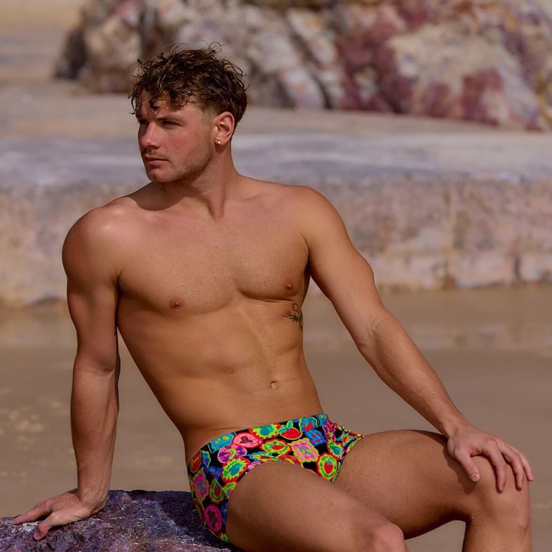 Herren-Badeboxershorts Funky Trunks Sidewinder Trunks berry good 6