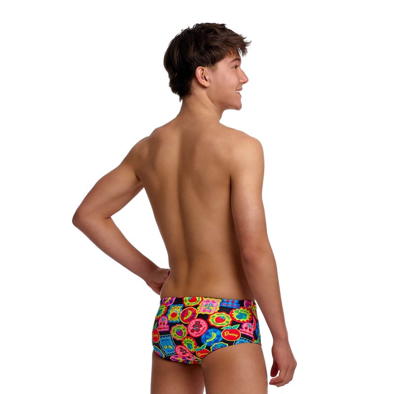 Jungen-Badeboxer Funky Trunks Sidewinder Trunks berry good 3