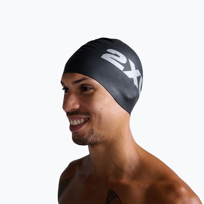 Schwimmkappe 2XU Silicone black/black 4