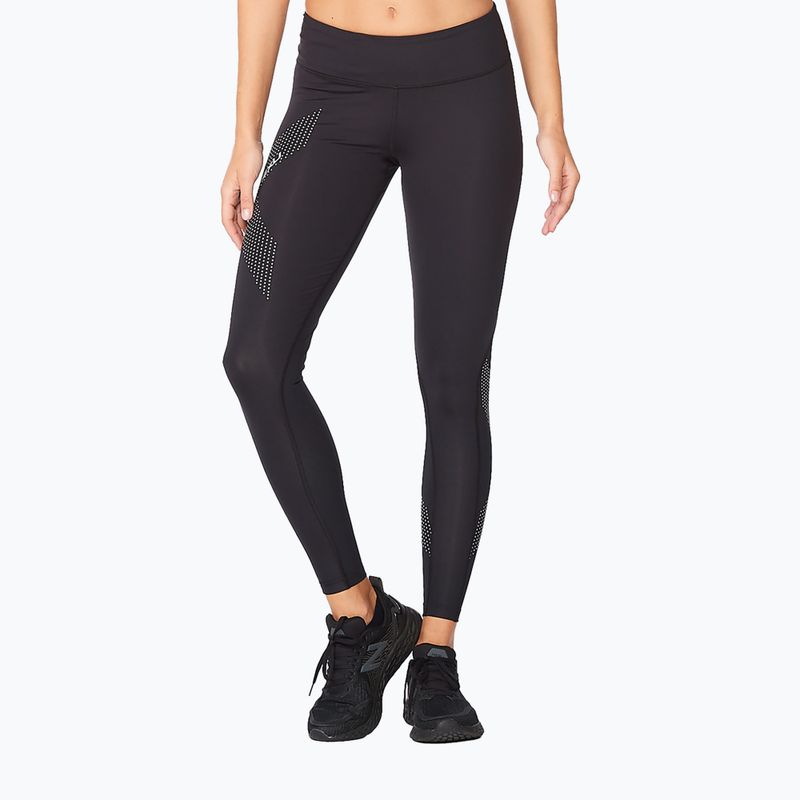 Damen Trainingsleggings 2XU Force Mid-Rise Compression schwarz WA2864B