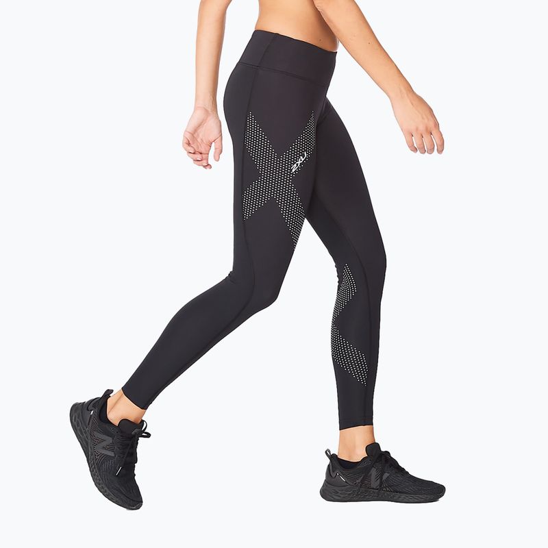 Damen Trainingsleggings 2XU Force Mid-Rise Compression schwarz WA2864B 2